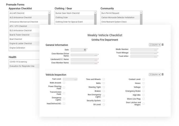 Pre built configurable form
