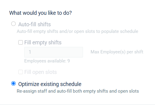 Schedule optimization