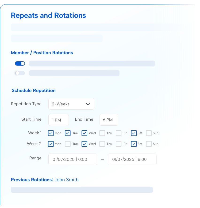Aladtec Main Rotational scheduling