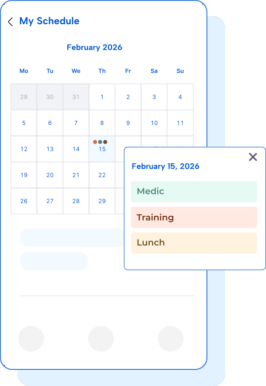 Aladtec employee experience My Schedule Mobile