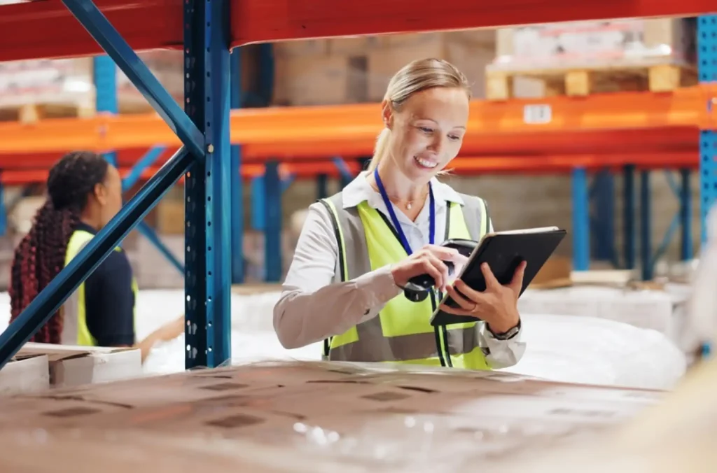 A manufacturing safety supervisor reviewing the types of work schedules, and happy because she found the right option
