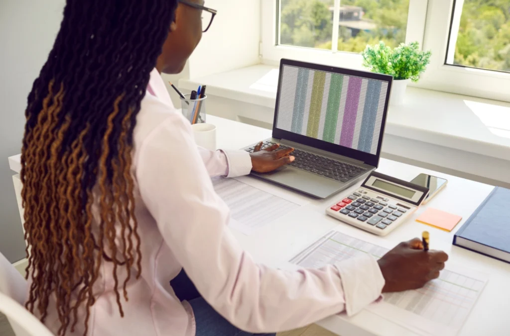 Payroll dashboard with error alerts and tax calculation tools, representing payroll management