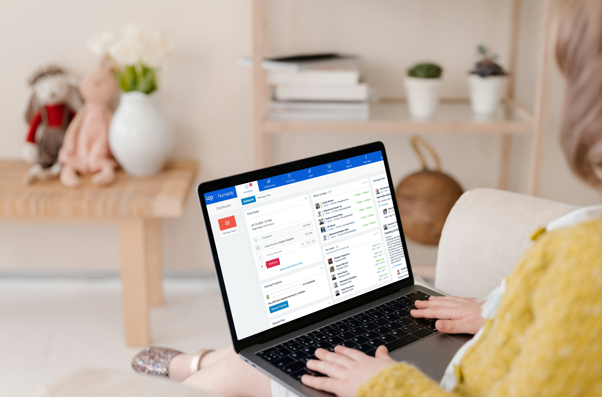 Visual representation of a laptop showing software to display why your organization needs employee scheduling software on a laptop