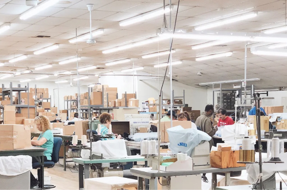 People working at a warehouse