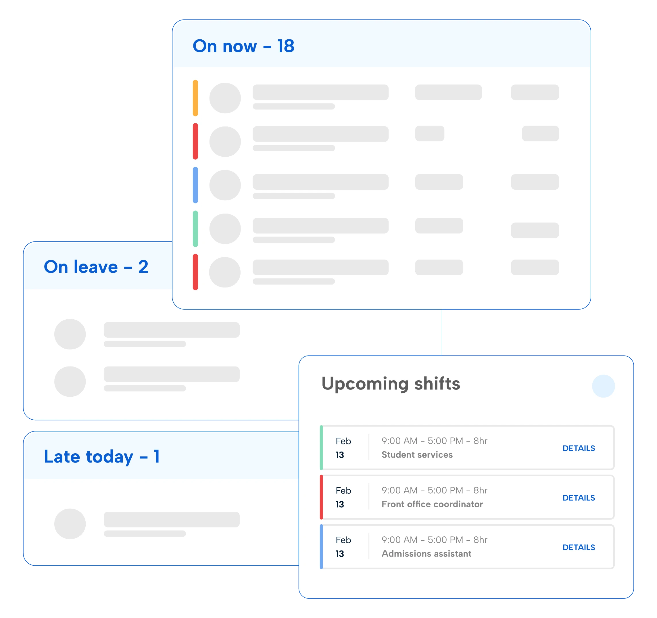 Humanity Schedule manager dashboard higher ed