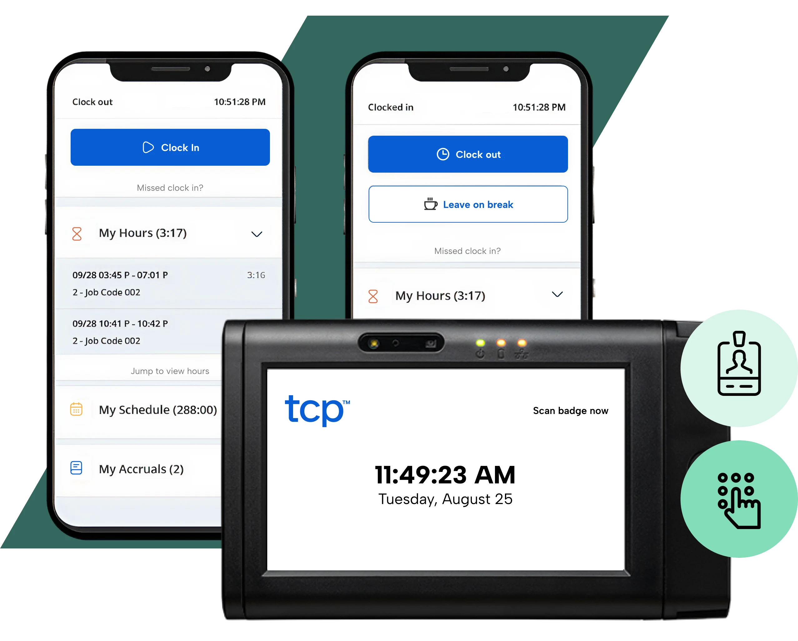 mobile and punch clock